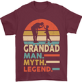 Grandad Man Myth Legend Funny Fathers Day Mens T-Shirt Cotton Gildan Maroon