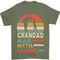 Grandad Man Myth Legend Funny Fathers Day Mens T-Shirt Cotton Gildan Military Green