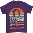 Grandad Man Myth Legend Funny Fathers Day Mens T-Shirt Cotton Gildan Purple