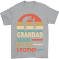 Grandad Man Myth Legend Funny Fathers Day Mens T-Shirt Cotton Gildan Sports Grey