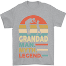 Grandad Man Myth Legend Funny Fathers Day Mens T-Shirt Cotton Gildan Sports Grey
