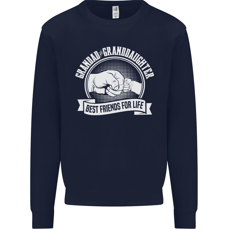 Grandad & Granddaughter Best Friends Kids Sweatshirt Jumper Navy Blue