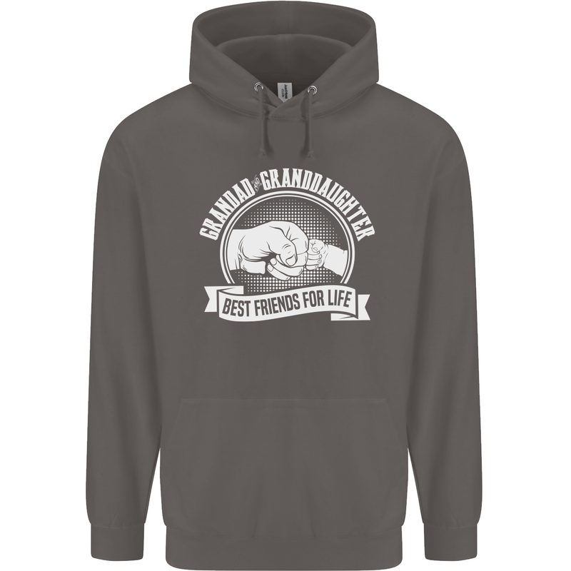 Grandad & Granddaughter Best Friends Mens 80% Cotton Hoodie Charcoal