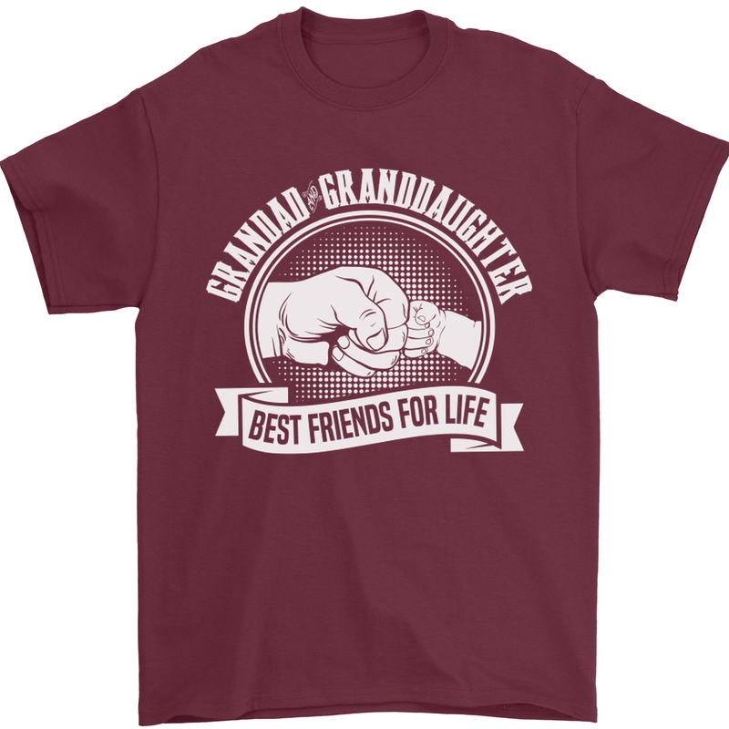 Grandad & Granddaughter Best Friends Mens T-Shirt Cotton Gildan Maroon