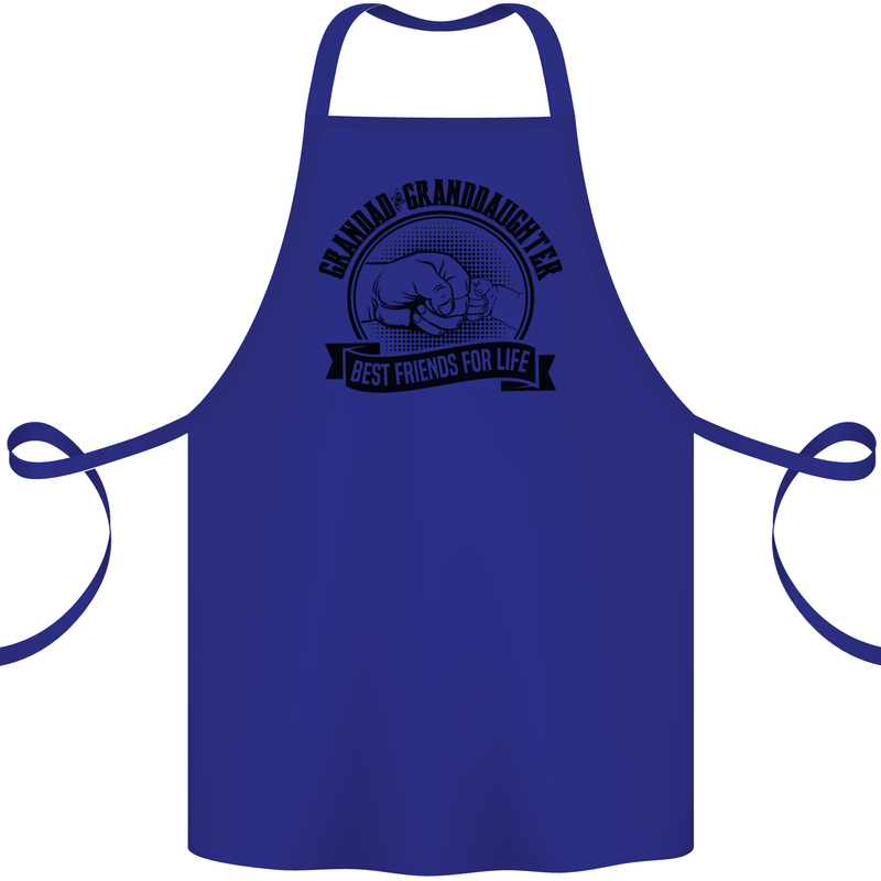 Grandad & Granddaughter Grandparent's Day Cotton Apron 100% Organic Royal Blue