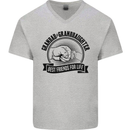 Grandad & Granddaughter Grandparent's Day Mens V-Neck Cotton T-Shirt Sports Grey
