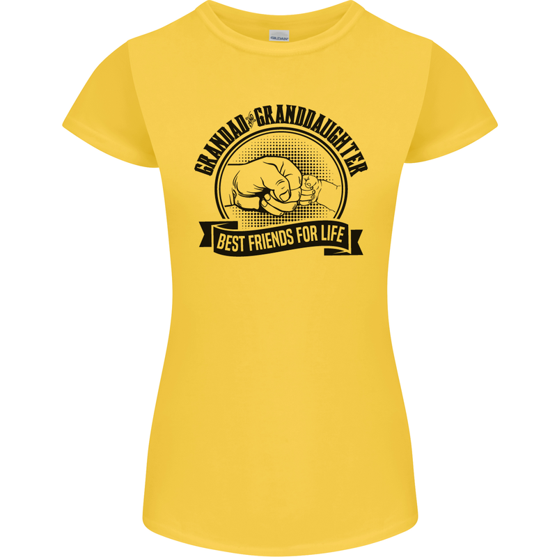 Grandad & Granddaughter Grandparent's Day Womens Petite Cut T-Shirt Yellow