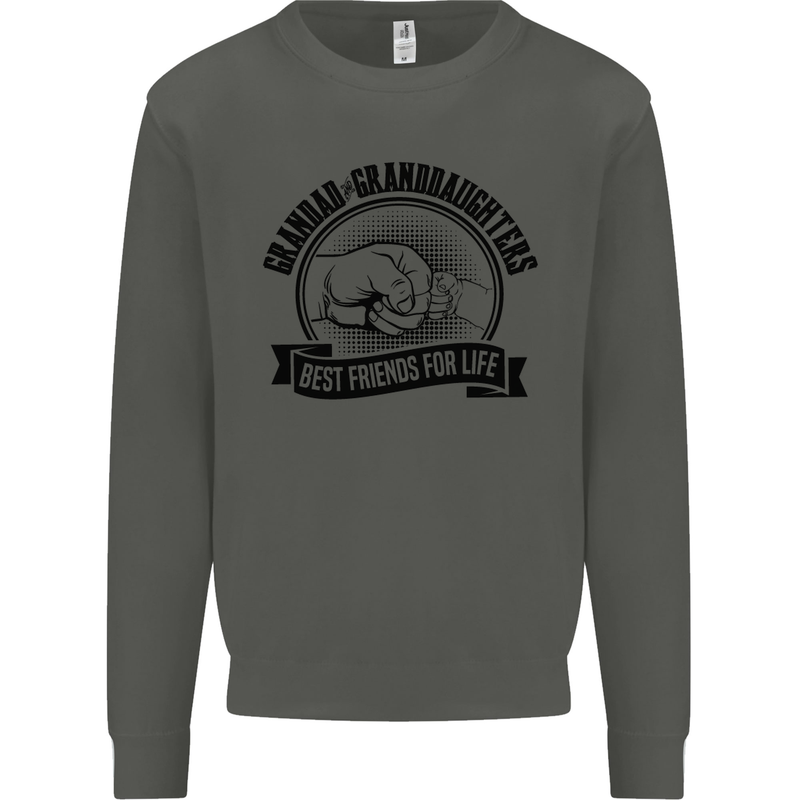 Grandad & Granddaughters Grandparent's Day Kids Sweatshirt Jumper Storm Grey