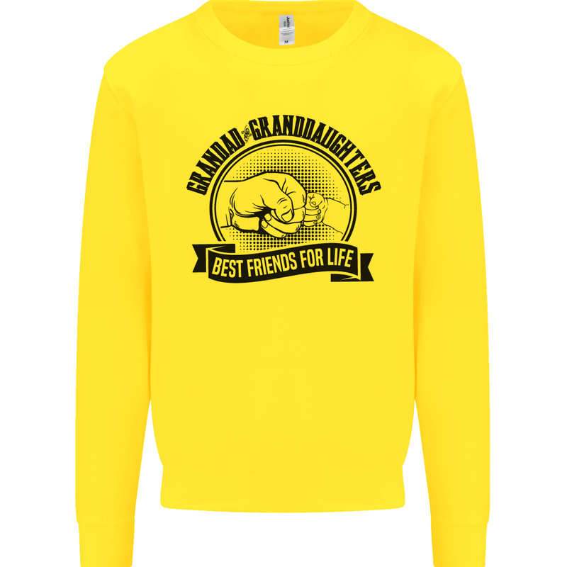Grandad & Granddaughters Grandparent's Day Kids Sweatshirt Jumper Yellow