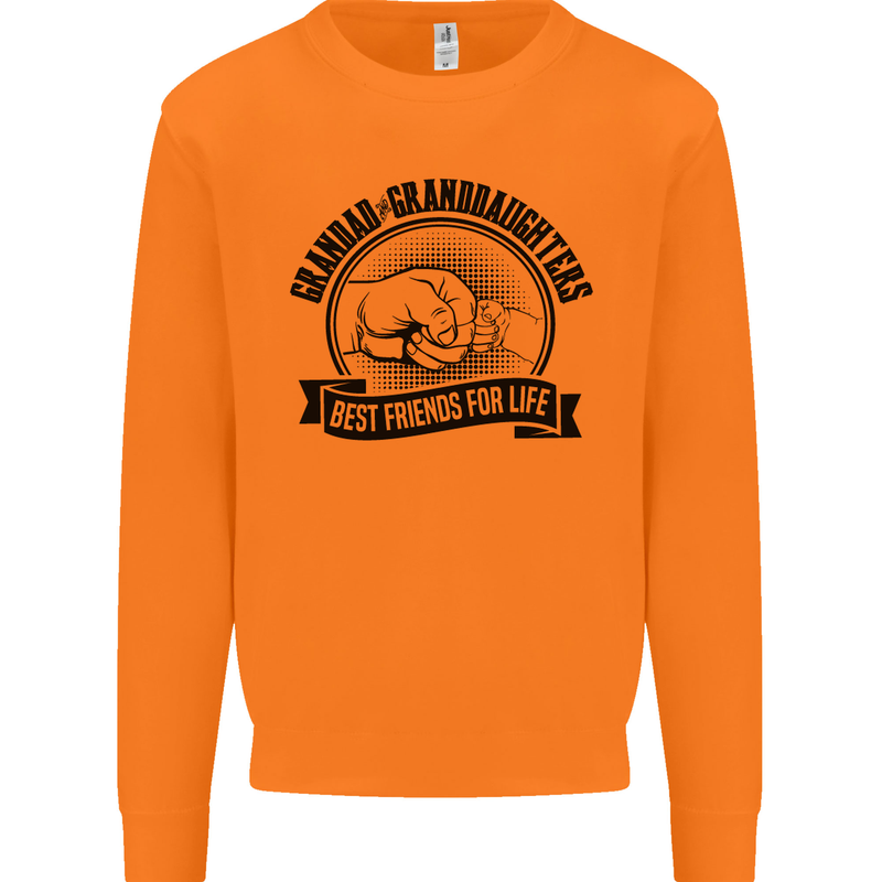 Grandad & Granddaughters Grandparent's Day Mens Sweatshirt Jumper Orange