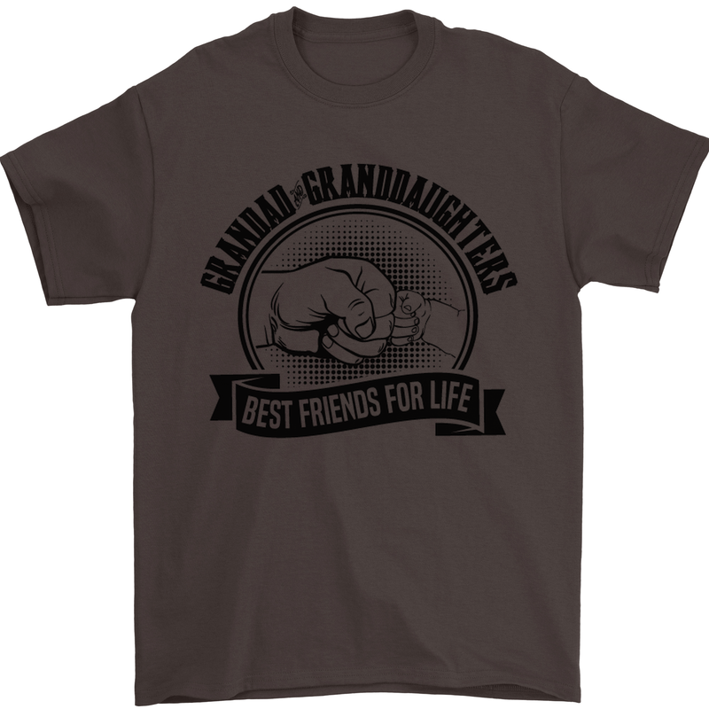 Grandad & Granddaughters Grandparent's Day Mens T-Shirt Cotton Gildan Dark Chocolate