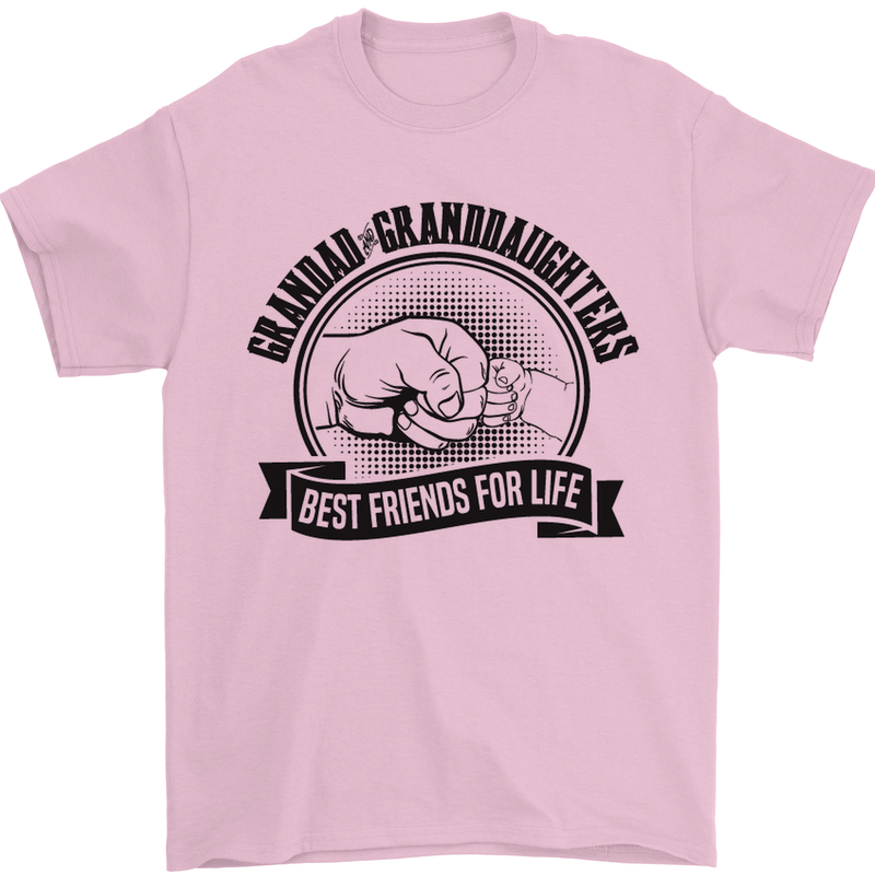 Grandad & Granddaughters Grandparent's Day Mens T-Shirt Cotton Gildan Light Pink