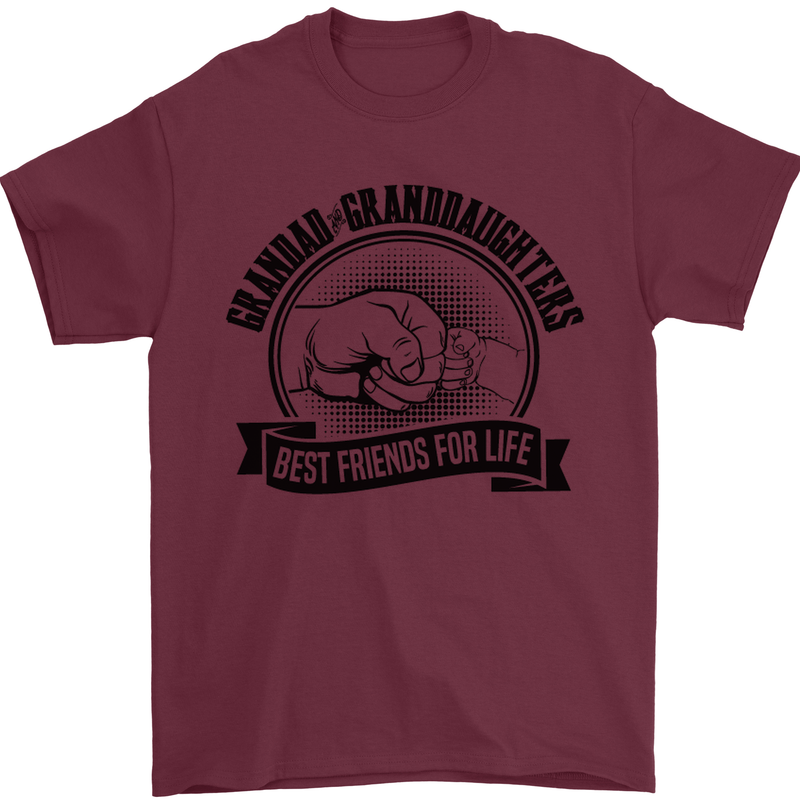 Grandad & Granddaughters Grandparent's Day Mens T-Shirt Cotton Gildan Maroon