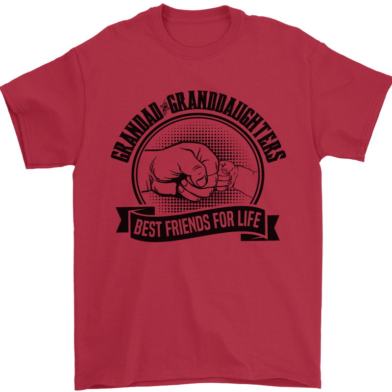 Grandad & Granddaughters Grandparent's Day Mens T-Shirt Cotton Gildan Red