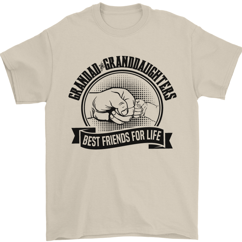 Grandad & Granddaughters Grandparent's Day Mens T-Shirt Cotton Gildan Sand