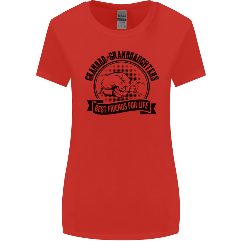 Grandad & Granddaughters Grandparent's Day Womens Wider Cut T-Shirt Red