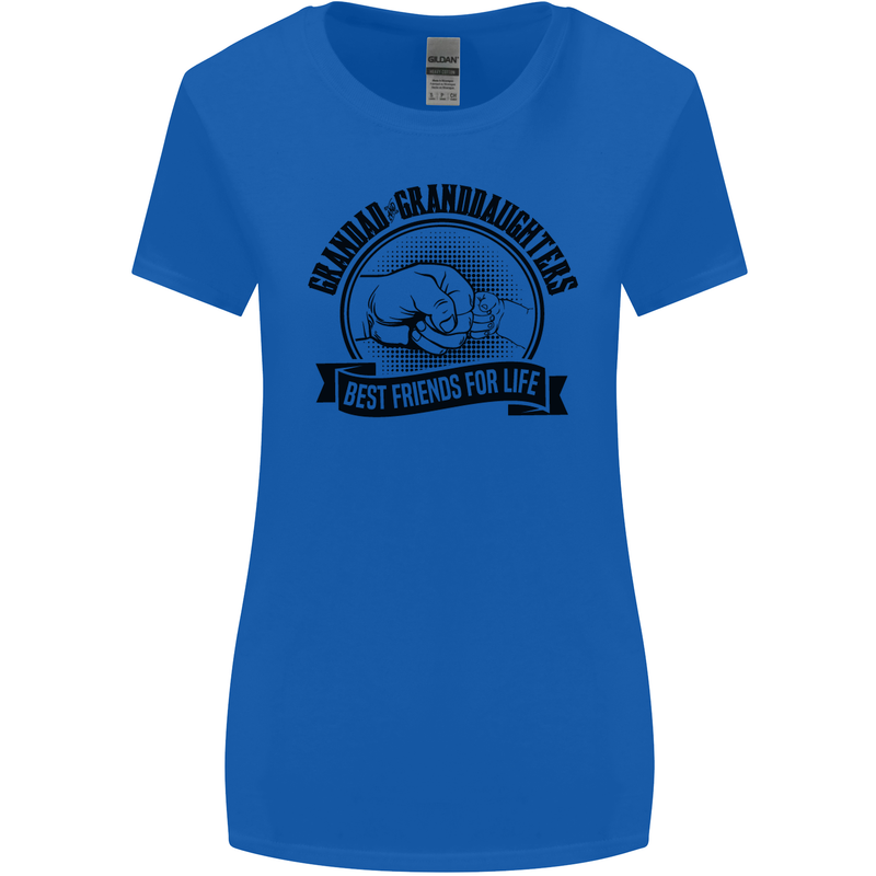 Grandad & Granddaughters Grandparent's Day Womens Wider Cut T-Shirt Royal Blue