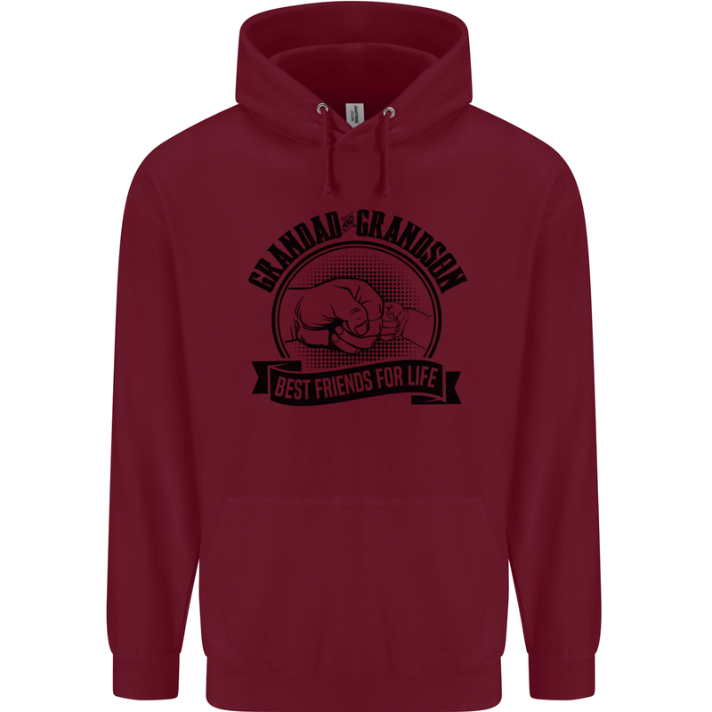 Grandad & Grandson Grandparent's Day Childrens Kids Hoodie Maroon
