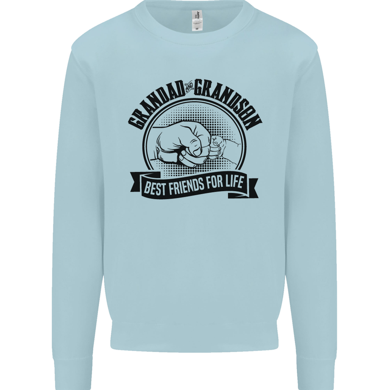 Grandad & Grandson Grandparent's Day Kids Sweatshirt Jumper Light Blue