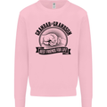Grandad & Grandson Grandparent's Day Kids Sweatshirt Jumper Light Pink
