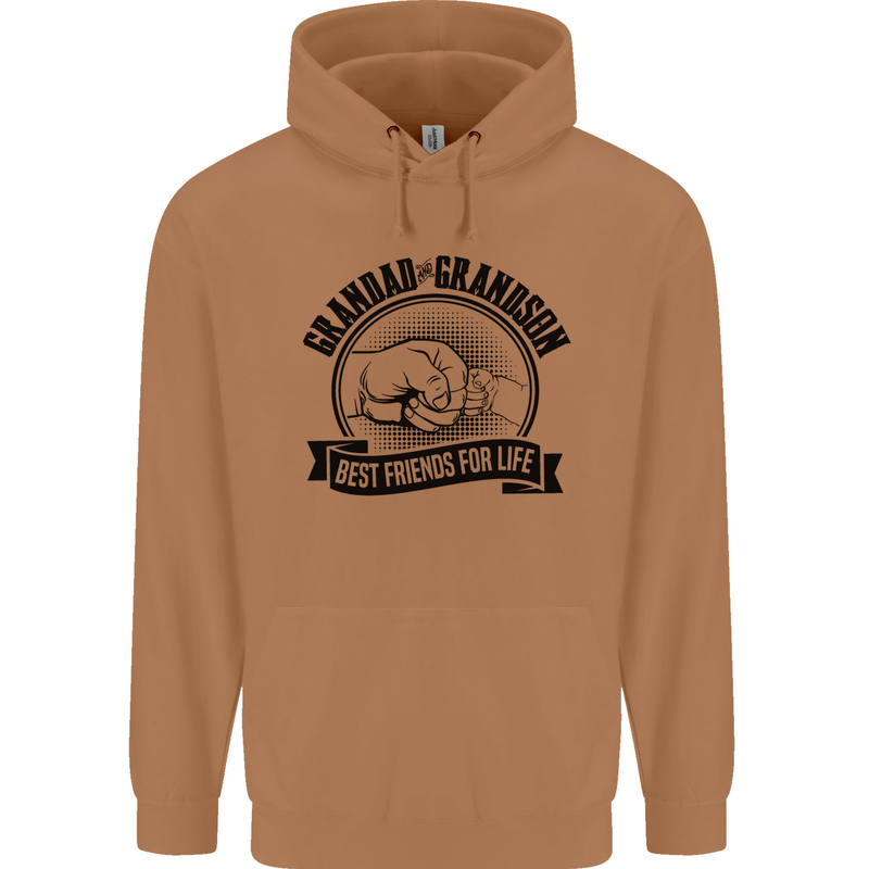 Grandad & Grandson Grandparent's Day Mens 80% Cotton Hoodie Caramel Latte