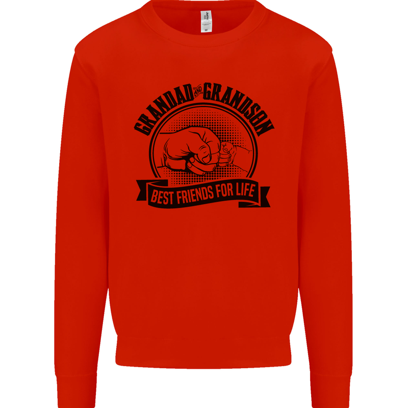 Grandad & Grandson Grandparent's Day Mens Sweatshirt Jumper Bright Red