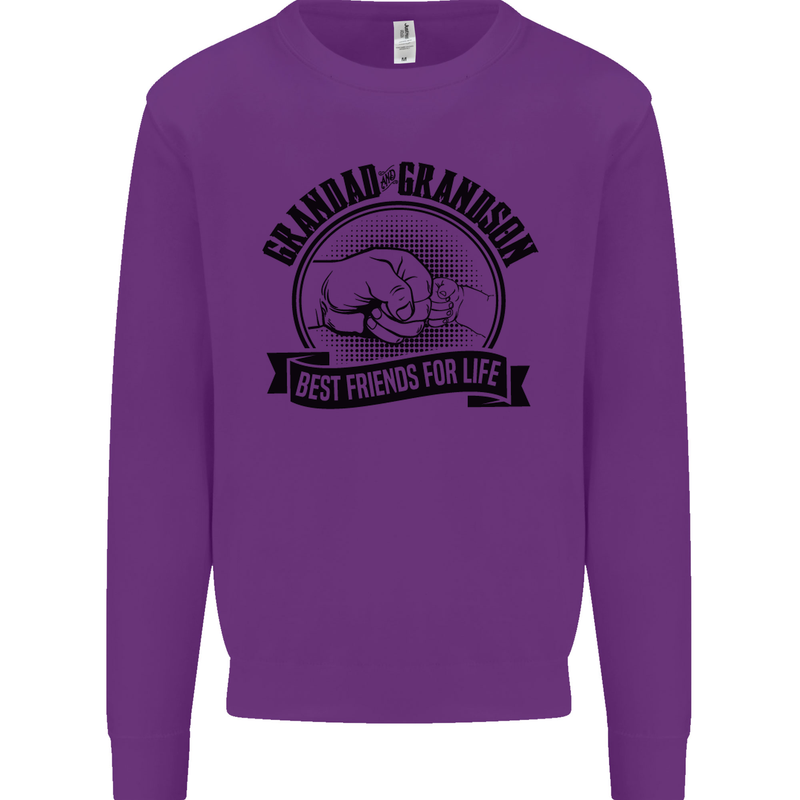 Grandad & Grandson Grandparent's Day Mens Sweatshirt Jumper Purple
