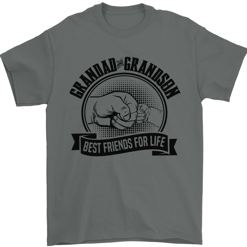 Grandad & Grandson Grandparent's Day Mens T-Shirt Cotton Gildan Charcoal