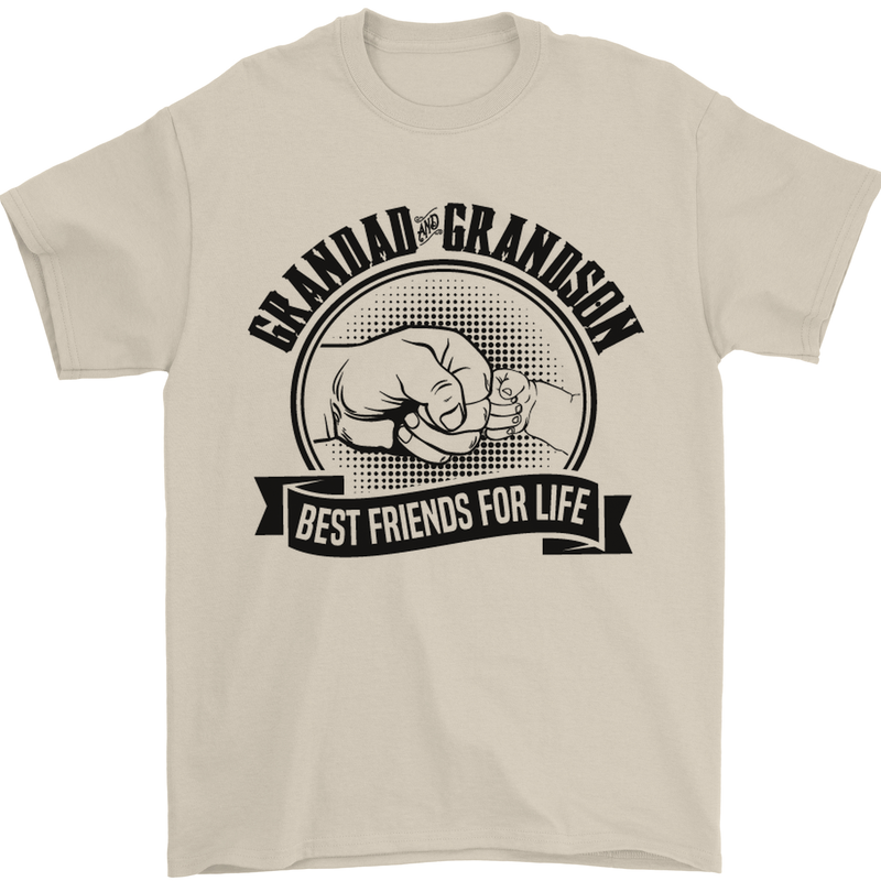 Grandad & Grandson Grandparent's Day Mens T-Shirt Cotton Gildan Sand