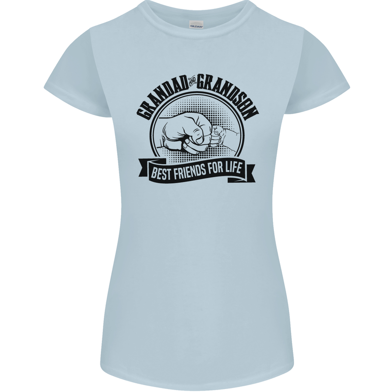 Grandad & Grandson Grandparent's Day Womens Petite Cut T-Shirt Light Blue