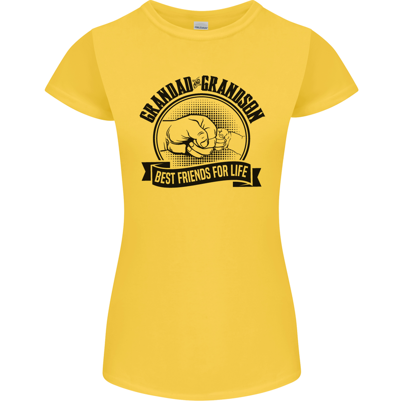 Grandad & Grandson Grandparent's Day Womens Petite Cut T-Shirt Yellow