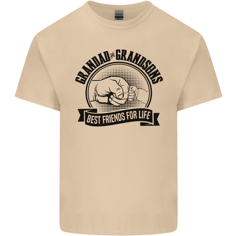 Grandad & Grandsons Grandparent's Day Mens Cotton T-Shirt Tee Top Sand