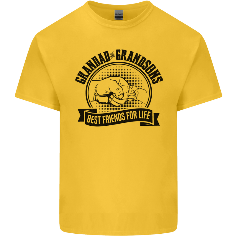 Grandad & Grandsons Grandparent's Day Mens Cotton T-Shirt Tee Top Yellow