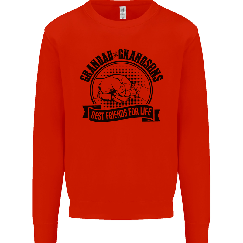 Grandad & Grandsons Grandparent's Day Mens Sweatshirt Jumper Bright Red