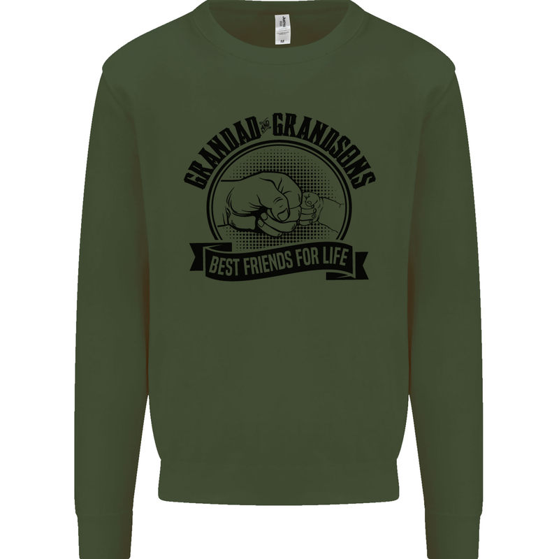 Grandad & Grandsons Grandparent's Day Mens Sweatshirt Jumper Forest Green