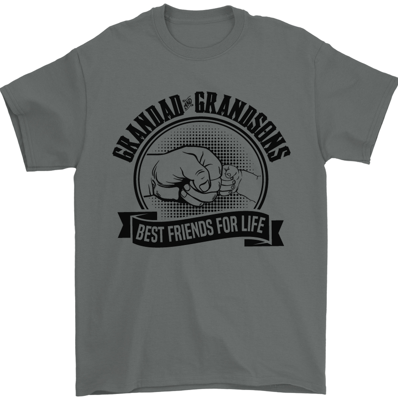 Grandad & Grandsons Grandparent's Day Mens T-Shirt Cotton Gildan Charcoal