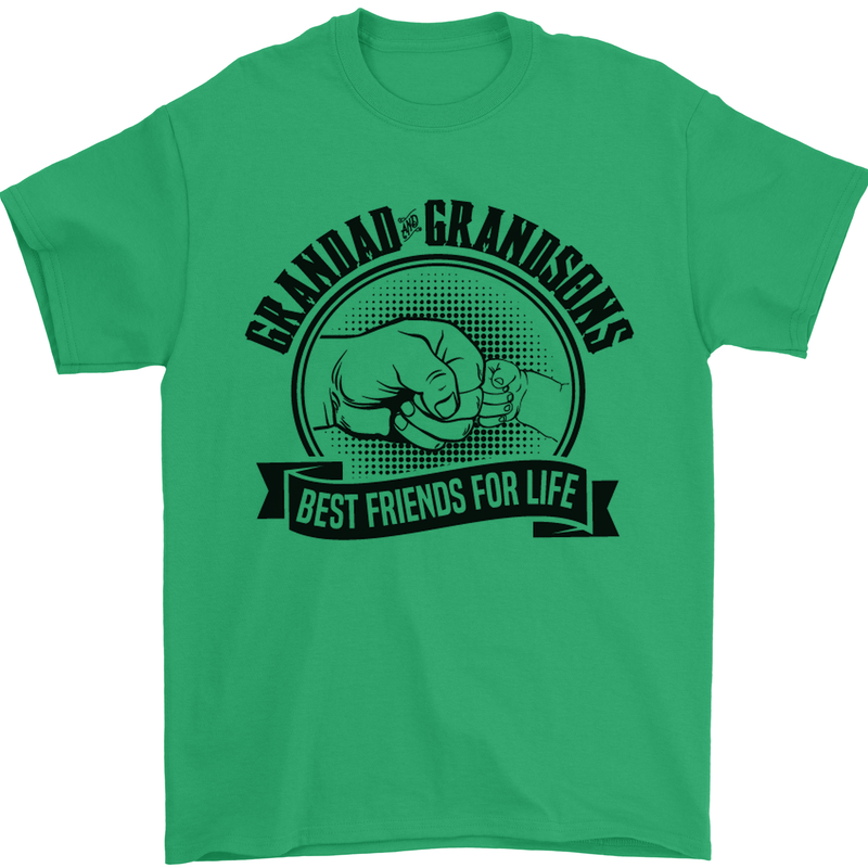 Grandad & Grandsons Grandparent's Day Mens T-Shirt Cotton Gildan Irish Green