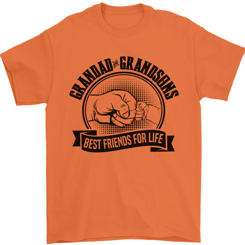 Grandad & Grandsons Grandparent's Day Mens T-Shirt Cotton Gildan Orange