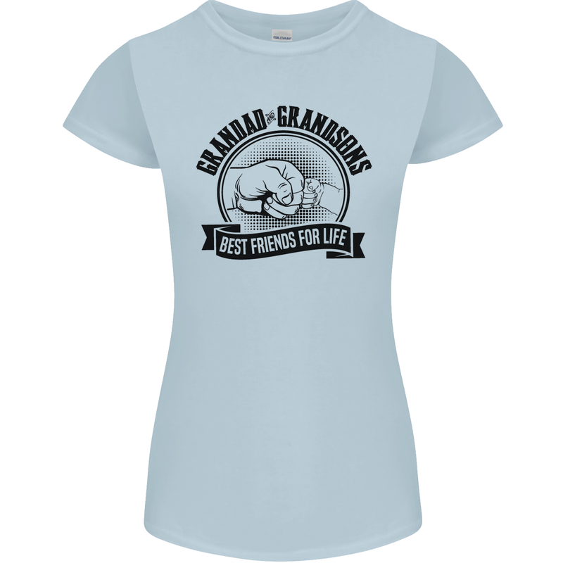 Grandad & Grandsons Grandparent's Day Womens Petite Cut T-Shirt Light Blue