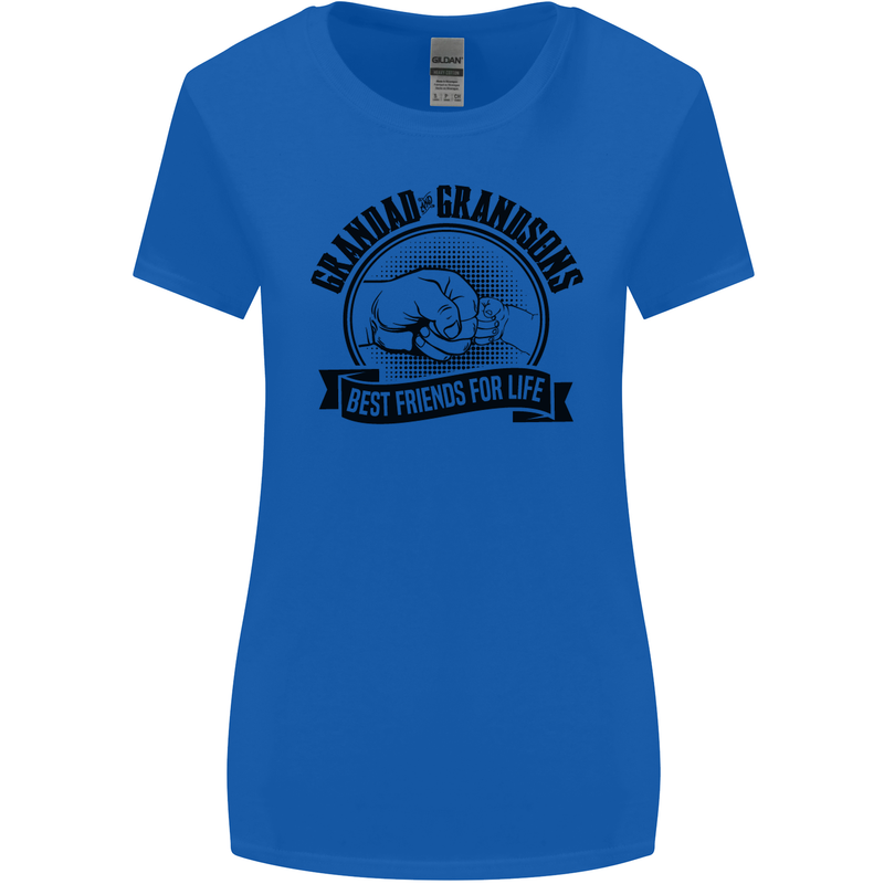 Grandad & Grandsons Grandparent's Day Womens Wider Cut T-Shirt Royal Blue