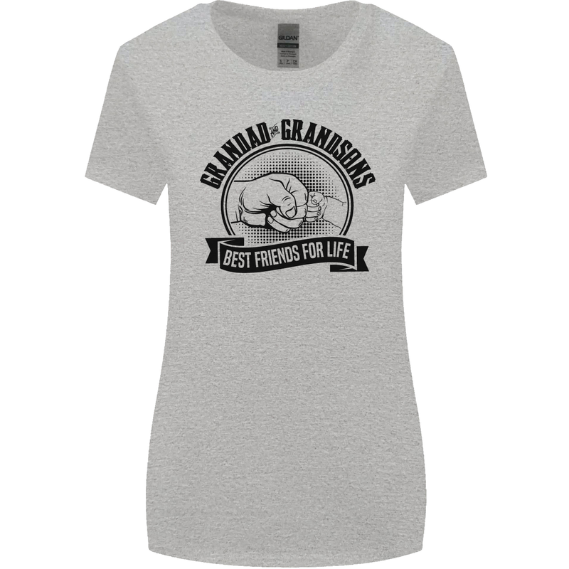 Grandad & Grandsons Grandparent's Day Womens Wider Cut T-Shirt Sports Grey