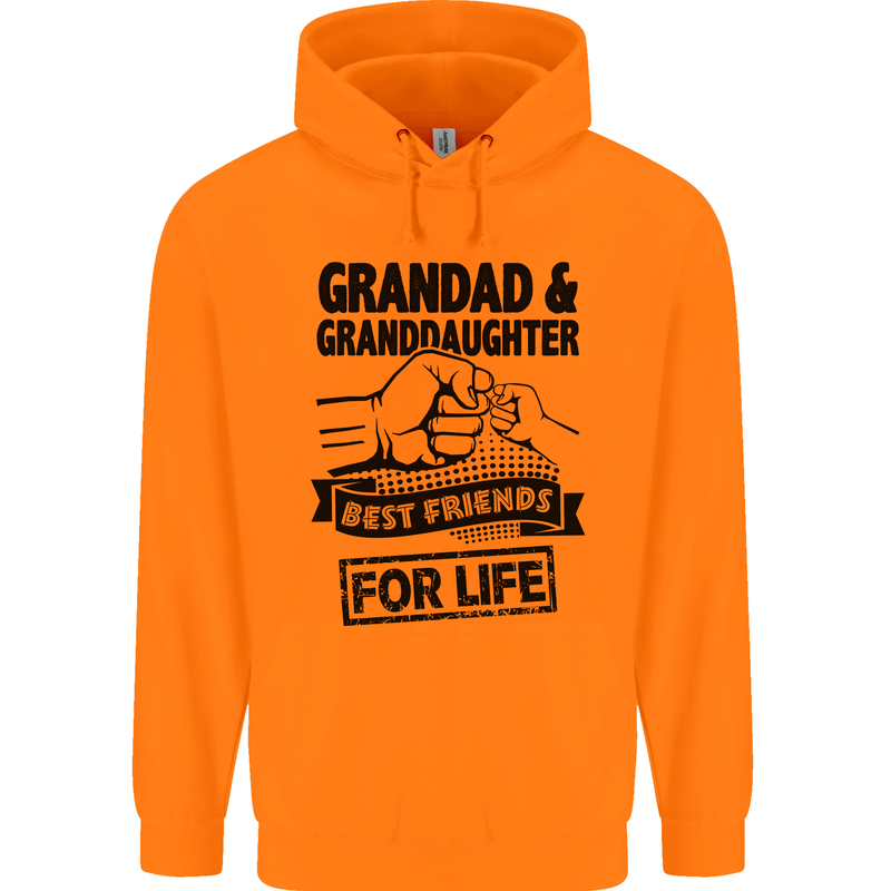 Grandad and Granddaughter Grandparent's Day Childrens Kids Hoodie Orange