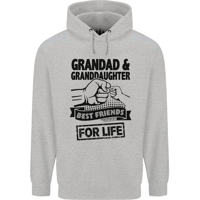 Grandad and Granddaughter Grandparent's Day Childrens Kids Hoodie Sports Grey