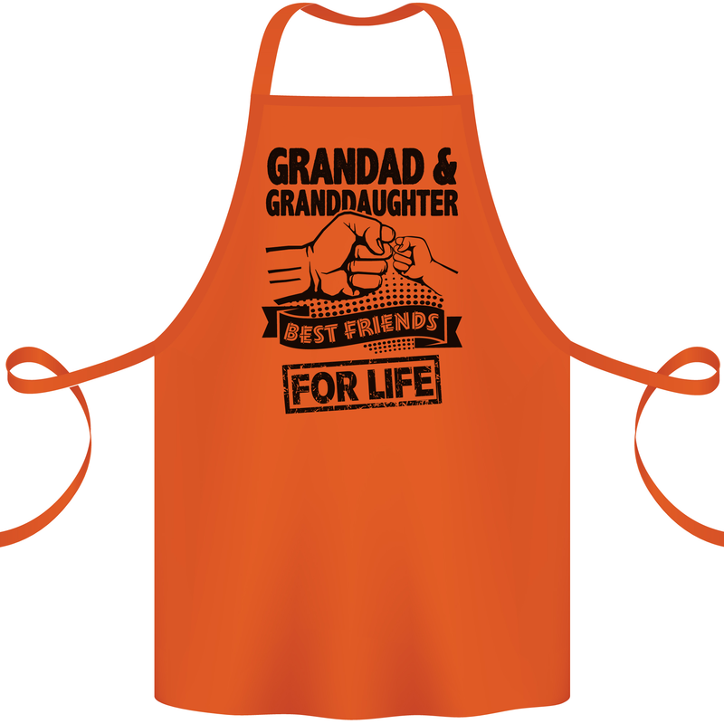 Grandad and Granddaughter Grandparent's Day Cotton Apron 100% Organic Orange