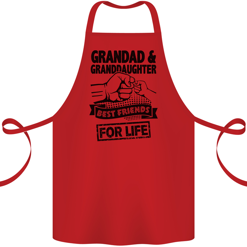 Grandad and Granddaughter Grandparent's Day Cotton Apron 100% Organic Red