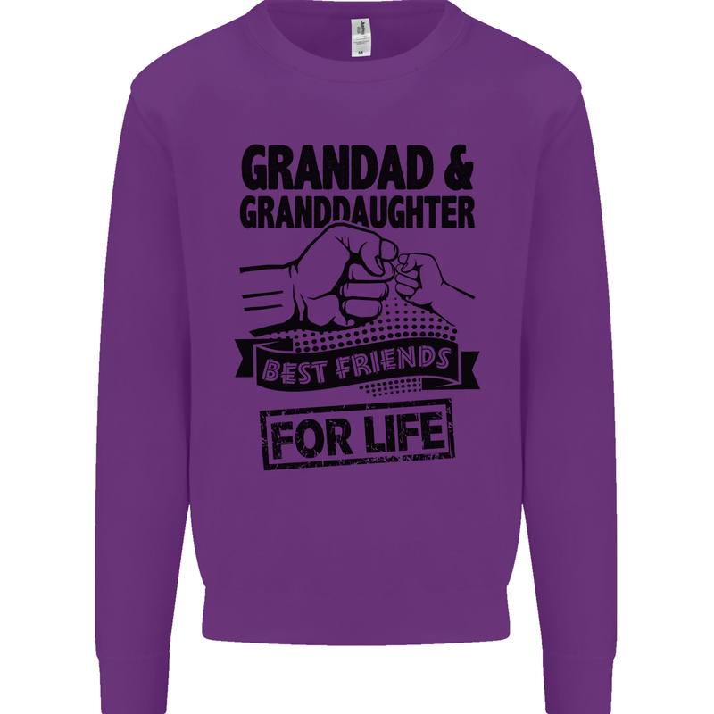Grandad and Granddaughter Grandparent's Day Kids Sweatshirt Jumper Purple