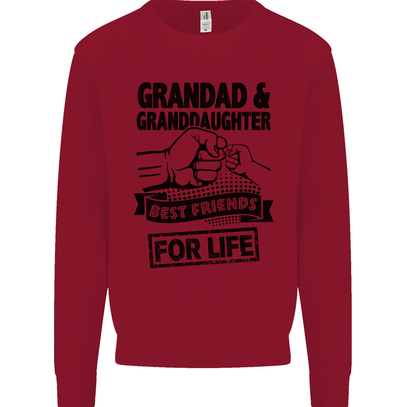 Grandad and Granddaughter Grandparent's Day Kids Sweatshirt Jumper Red