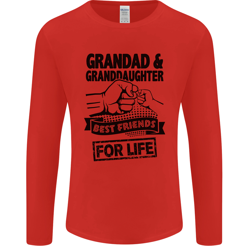 Grandad and Granddaughter Grandparent's Day Mens Long Sleeve T-Shirt Red