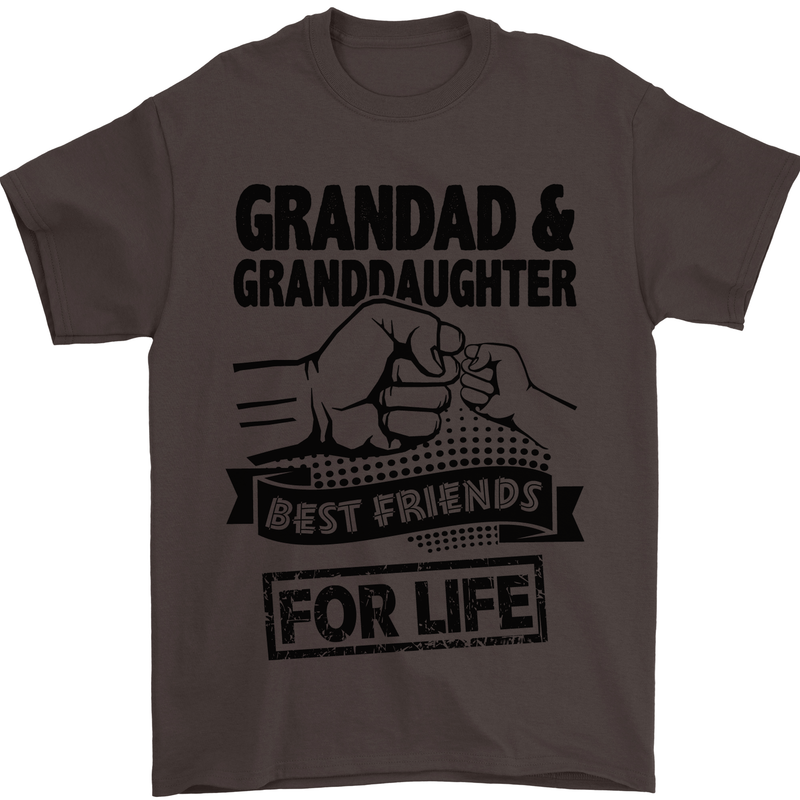Grandad and Granddaughter Grandparent's Day Mens T-Shirt Cotton Gildan Dark Chocolate