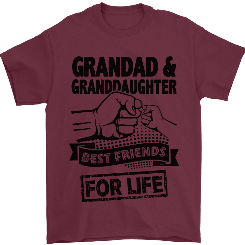 Grandad and Granddaughter Grandparent's Day Mens T-Shirt Cotton Gildan Maroon
